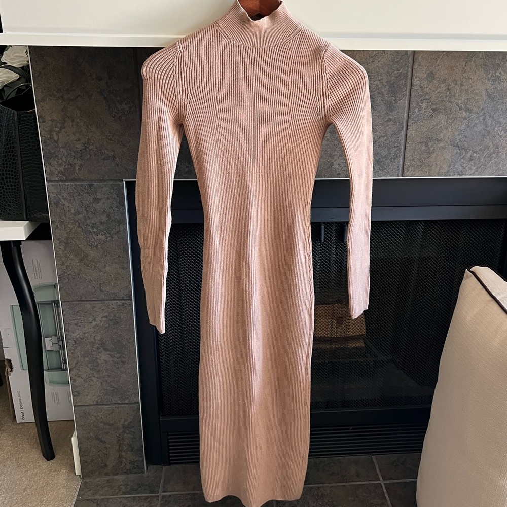 Wilfred Long Sleeve Ribbed Sweater Dress